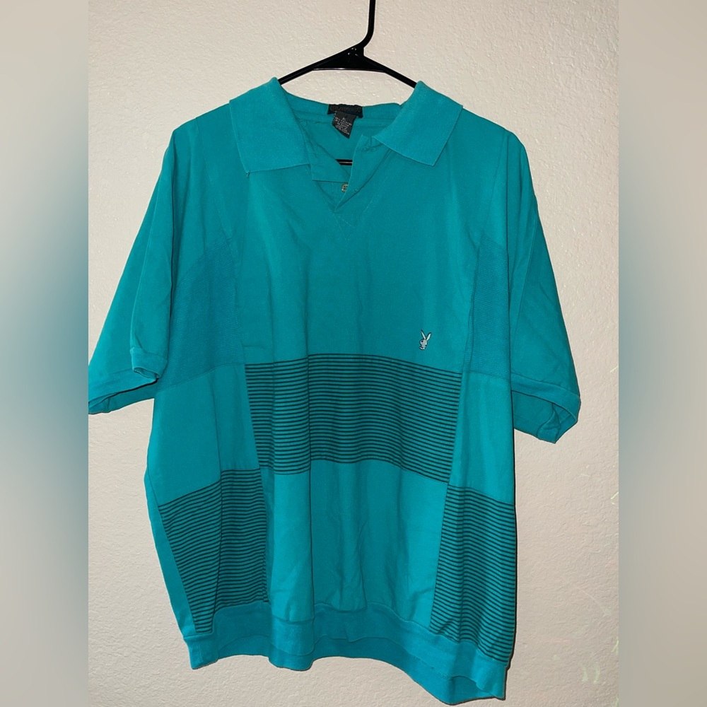 PLAYBOY Aqua Blue XL Men’s Polo Shirt